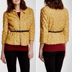 Insight Faux Fur Rosette Belted Jacket